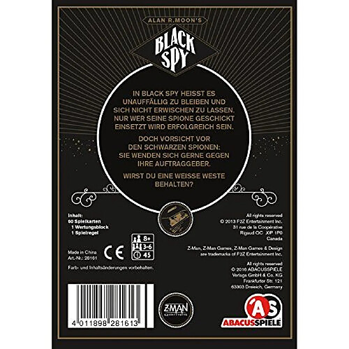 Abacusspiele 28161-Black Spy, jeux de cartes