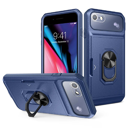 Coque en TPU + acrylique avec béquille Bleu saphir pour votre iPhone 7/8/SE (2020)/(2022)