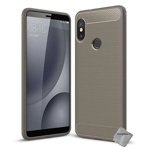 Htdmobiles Coque silicone gel carbone pour Xiaomi Mi A2 + film ecran - GRIS