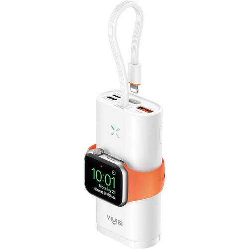 SANAG Batterie Externe Pour Iphone Et Apple Watch, Batterie Portable 10000Mah Charge Rapide 20W Pd 3.0& Qc 3.0, Power Bank Compatible Avec Iphone, Ipad, Apple Watch, Autres Usb C Téléphones - Blanc