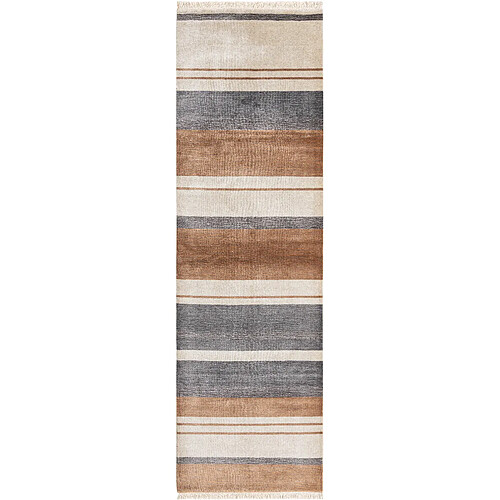 Vidal Tapis de couloir en laine 295x81 brun Darya