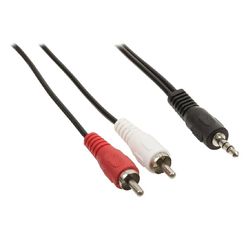 Ansell Câble adaptateur audio Jack 3,5 mm stéréo mâle vers 2x RCA mâles 1,50 m noir