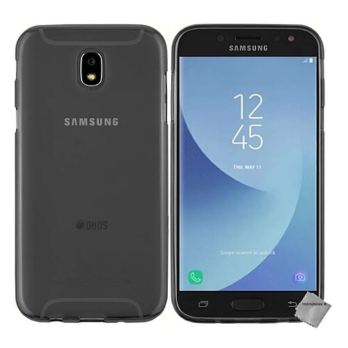 Htdmobiles Coque silicone gel fine pour Samsung Galaxy J7 (2017) + film ecran - GRIS