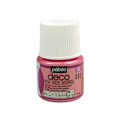 Pebeo Peinture acrylique opaque nacrée - Rose - 45 ml