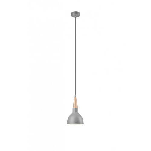 Lumière Suspension Francesca Bois,acier Argent 1 ampoule 105cm