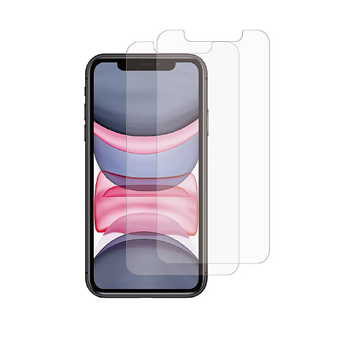 My Way Myway Pack 2 Verre Trempé pour iPhone 11/XR Plat Anti-rayures Transparent