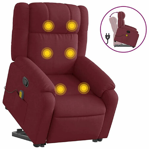 Maison Chic Fauteuil Relax pour salon, Fauteuil inclinable de massage Rouge bordeaux Tissu -GKD87466