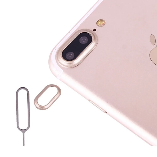 Wewoo Protection appareil photo or pour iPhone 7 Plus Housse de d'objectif arrière avec aiguille