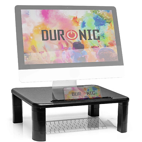 Duronic DM055 Réhausseur d'écran/Support pour écran d'Ordinateur/Ordinateur Portable/écran TV avec Hauteur Ajustable de 4 à 15 cm – Surface de 40 x 28 cm