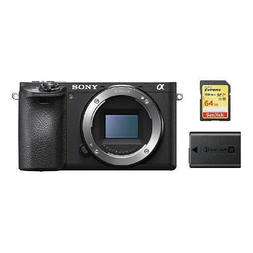 SONY A6500 Body Black + 64GB SD card + NP-FW50 Battery