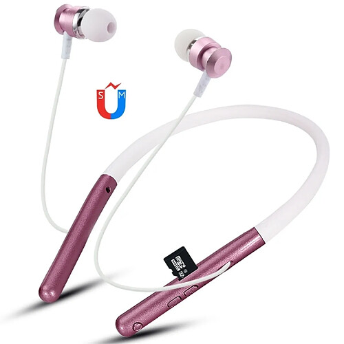 Wewoo Écouteur Bluetooth F108 Oreillette à suspension pour le cou 4.2prise en charge de la lecturede la musiquedu contrôle du volume et de la réponse or rose