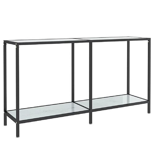 Maison Chic Table console | Meuble d'entrée | Table d'appoint Blanc 140x35x75,5 cm Verre trempé -GKD37144