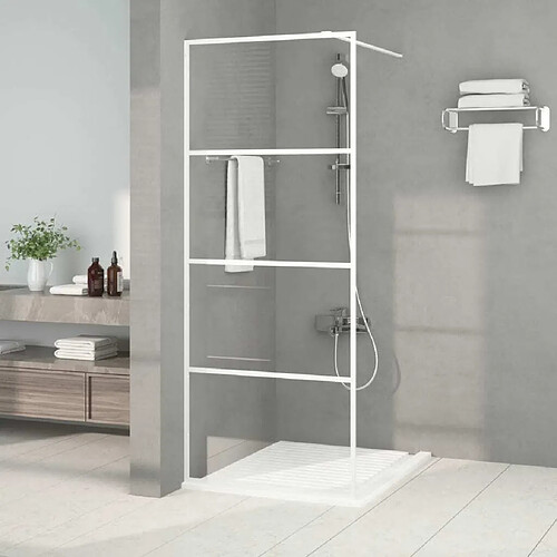 Maison Chic Paroi de douche | Écran de douche | Cloison de douche Blanc 80x195 cm Verre ESG transparent -GKD29526