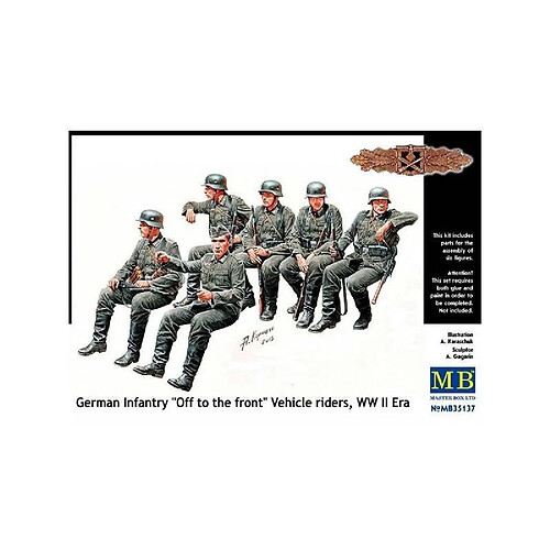 Master Box Figurine Mignature German Infantry ""off To The Front"" Vehicle Riders Wwii