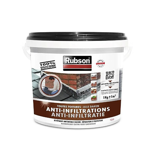 RUBSON Anti-infiltrations Toutes Toitures Noir 1kg