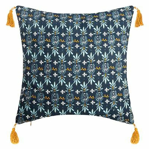 Housse de Coussin Exotiq 40x40cm Bleu & Jaune