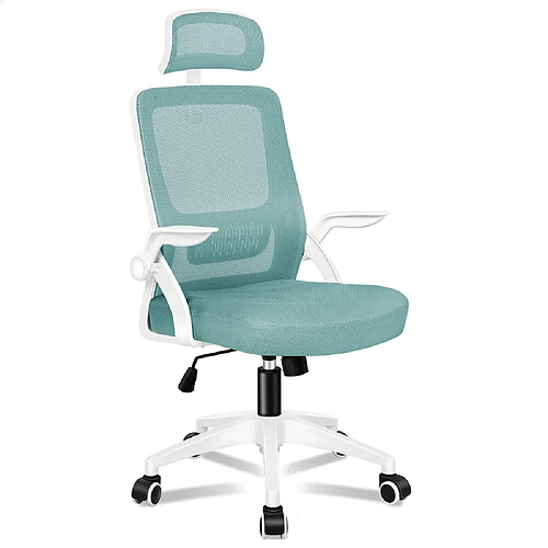 ALFORDSON Chaise de Bureau en Maille Siège Inclinable Ordinateur de Jeu Cyan et Blanc