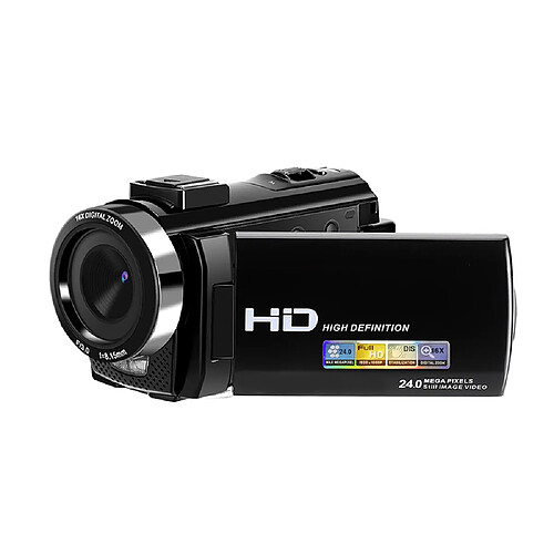 INF Caméra vidéo 1080P 24MP avec zoom 16x et écran LCD rotatif de 270 degrés