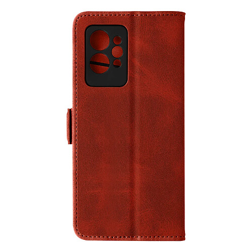 Avizar Étui Realme GT 2 Pro Similicuir Porte-carte Double languette magnétique rouge