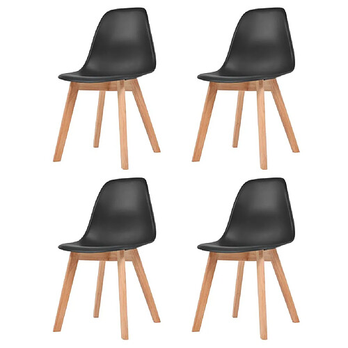 Maison Chic Lot de 4 Chaises à manger,Chaise pour cuisine Noir Plastique -MN31719