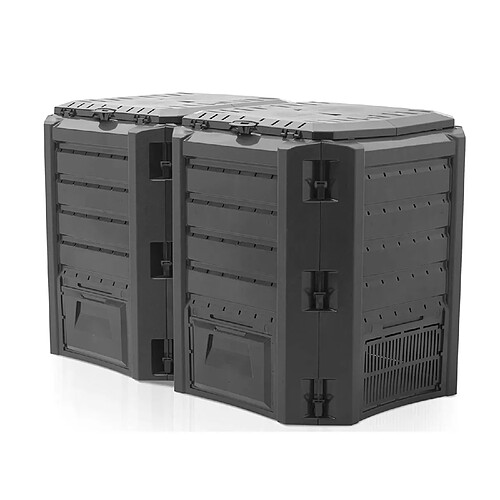 Composteur segmenté double Prosperplast 800L 2 modules Noir Compogreen