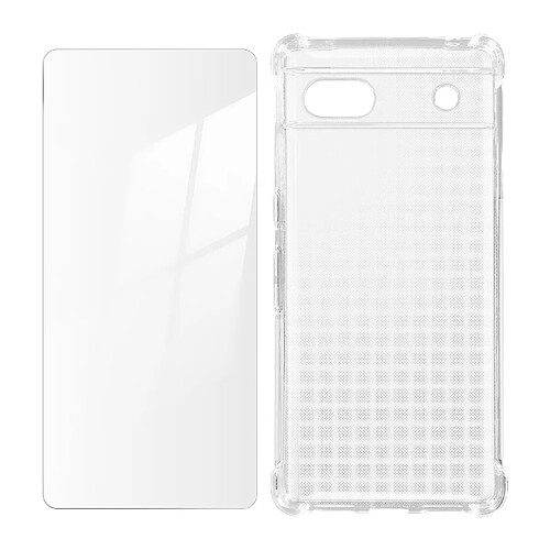 Avizar Pack Protection Google Pixel 6a Coque Renforcée + Verre Trempé Transparent