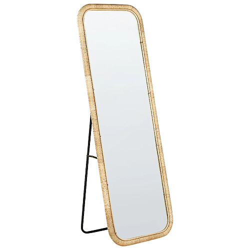 Beliani Miroir sur pied MALANGE Rotin Naturel