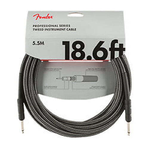 FenderProfessional Series Instrument Cable, 5,5m, Gray Tweed