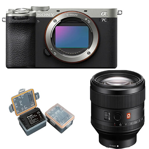 Sony Alpha A7C II Body Agent Boîtier +Sony FE 85mm f1.4 GM (SEL85F14GM)+Kingma 2000mAh Battery (Sony NP-FZ100)