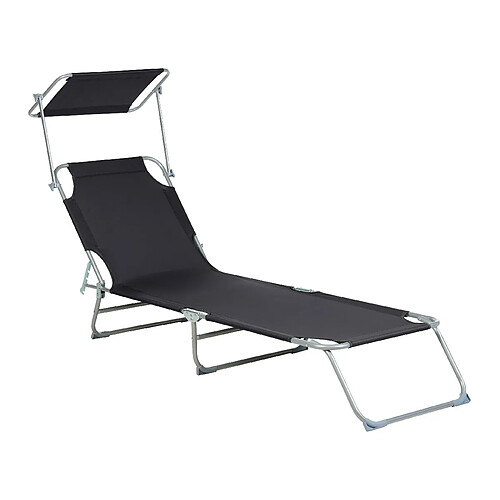 Beliani Chaise longue Métal Noir FOLIGNO