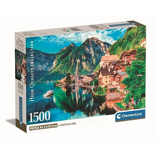 Clementoni - 1500p Hallstatt - 59,2 x 84,3 cm - Avec poster