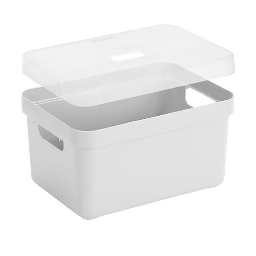 Sunware Boite de rangement avec couvercle transparent Sigma Home Box 13 L blanc.