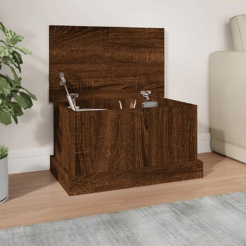 vidaXL Boîte de rangement chêne marron 50x30x28 cm bois d'ingénierie