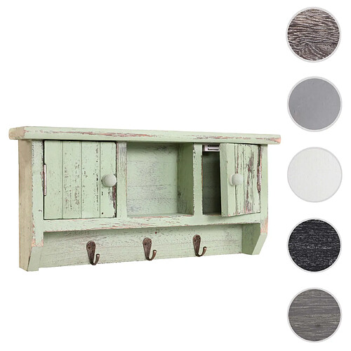 Mendler Porte-clés mural HWC-A48 avec portes ~ vert shabby