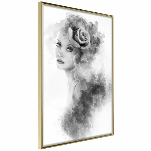 Paris Prix Affiche Murale Encadrée Mysterious Lady 40 x 60 cm Or