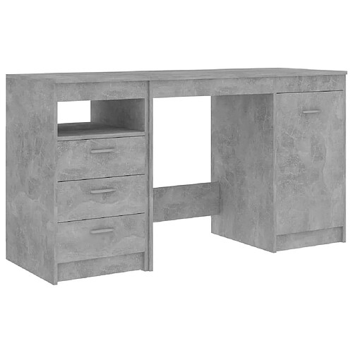 Maison Chic Bureau,Table de travail pour chambre Gris béton 140x50x76 cm Aggloméré -GKD40767