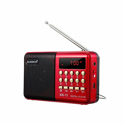 K11 Fm Rechargeable Mini Portable Radio Portable Numérique Fm Usb Tf Lecteur Mp3 Haut-Parleur Noir Rouge_K11