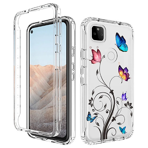 Coque en TPU anti-chocs pour votre Google Pixel 5a 5G - Arbre et papillon