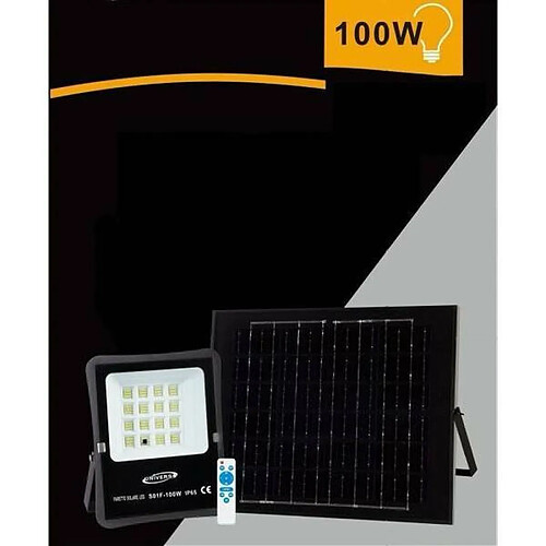 Tradex SOLAIRE LED 100W TÉLÉCOMMANDE IP65 LUMIÈRE BLANCHE FROIDE 6500K S01F-100W