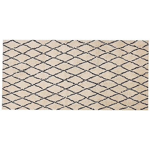 Beliani Tapis beige et noir 80 x 150 cm MIDYAT