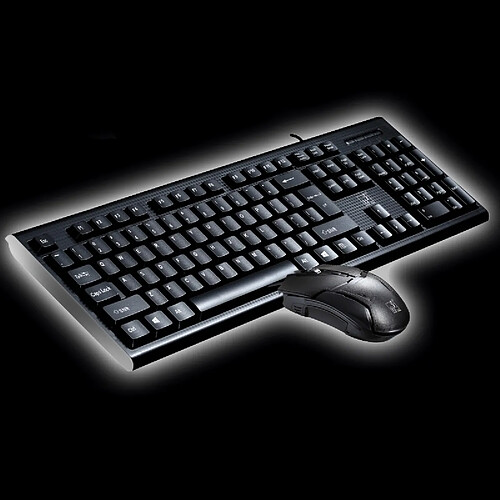 Wewoo Souris noir 1600 DPI Professionnel Grille Filaire Texture Gaming Bureau Clavier + Optique Kit