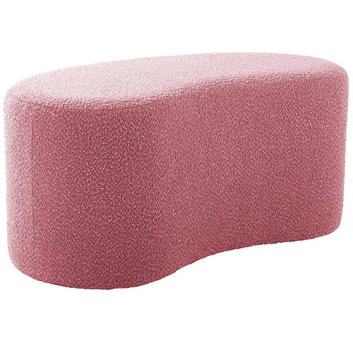 LEITMOTIV Pouf en tissu bouclette Ada Wave rose pâle.