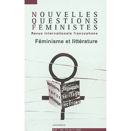 Nouvelles questions féministes, n° 2 (2003). Féminisme et littérature · Occasion