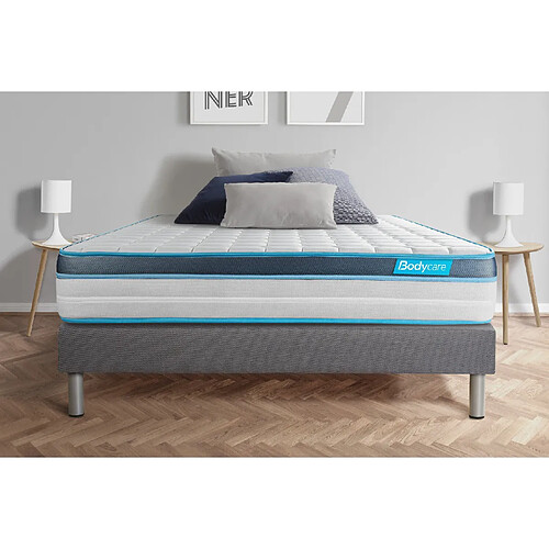 Bodycare Ensemble 140x190 matelas BodyFit à mémoire de forme + sommier kit gris