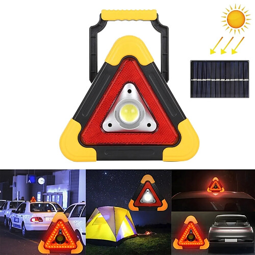 Wewoo Lampe de travail à LED alimentée à l'énergie solaire multifonction portable 10W multifonctionnelle forme triangulaire, d'avertissement d'urgence extérieure 500 LM avec support et panneau pour l'alpinisme, extraction souterraine, pêche, réparation (lumière