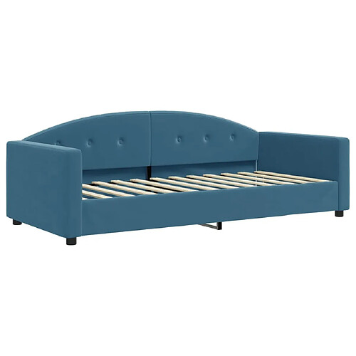 Maison Chic Lit de jour, Lit de repos pour Salon Chambre,Canapé-lit,Lit d'invité bleu 90x200 cm velours -MN16794