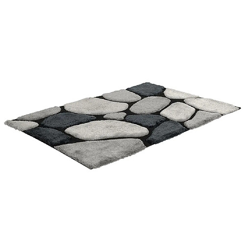 Vente-Unique Tapis shaggy à poils longs - 200 x 290 cm - Gris - PIETRA