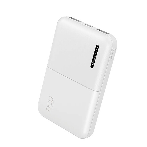 DCU Tecnologic Power Bank Triple Sortie 2 USB + USB C 5 000Mah - Triple sortie pour charger divers appareils - Capacité 5000 mAh pour charger à tout moment - Couleur blanche