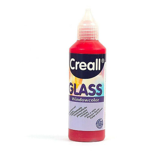 Graines Creatives Peinture repositionnable pour vitres Creall Glass 80 ml - rouge bordeaux