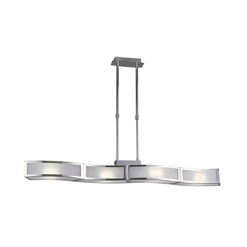 Luminaire Center Suspension Duna Blanc, Chrome poli